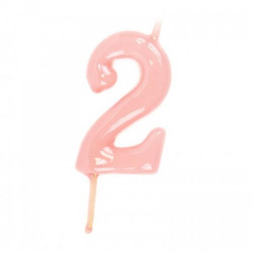 Vela Número 2 Rosa Claro